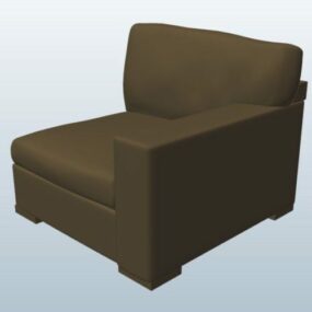 نموذج أريكة مقطعية معاصرة ثلاثية الأبعاد