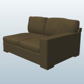 Brown Contemporary Sectional Sofa 3d model