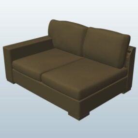 Contemporary Sectional Loveseat Sofa 3d model