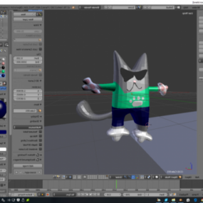 Cool Cat With Glasses Character 3d model