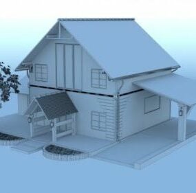 Evropská krásná budova domu 3D model