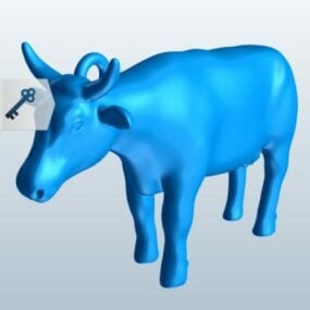 पशु गाय Lowpoly 3d मॉडल