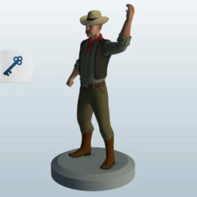 Cowboy-Lassoing-Charakter 3D-Modell