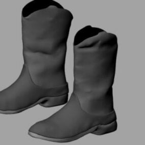 Leather Cowboy Boots 3d model