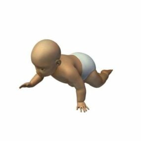 Crawling Baby Infant 3D-malli