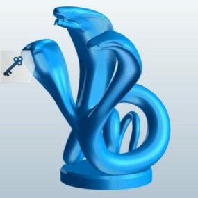 Tříhlavý 3D model hada kobry