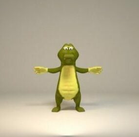 Baby Crocodile Cartoon Character 3d model