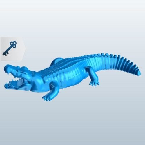 Crocodile Lunging Lowpoly
