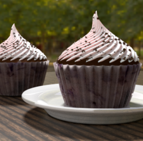Cupcake Voedsel 3D-model