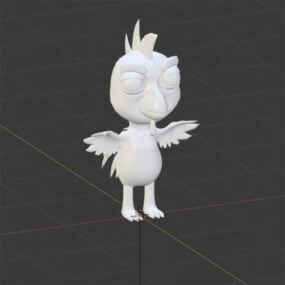 Søt Baby Rooster Character 3d-modell