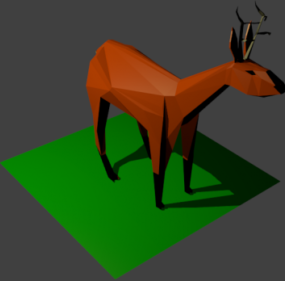 Поли олень Lowpoly 3д модель животного