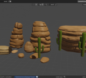 砂漠の岩環境3Dモデル