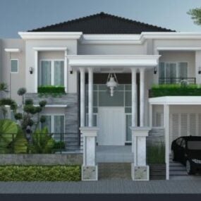 Architecture extérieure de la villa modèle 3D