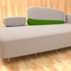白い布のデザインのソファ