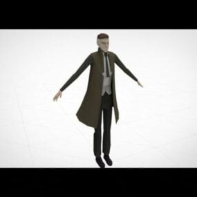 Detektivní Lowpoly Obchodní muž 3D model
