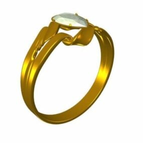 Diamentowa obrączka ślubna Model 3D