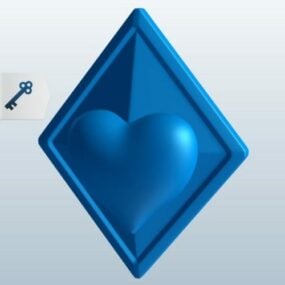 Diamond With Heart Shaped 3d model