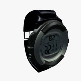 Modelo 3d de relógio digital redondo
