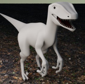 Lowpoly Model 3D Kewan Dinosaurus