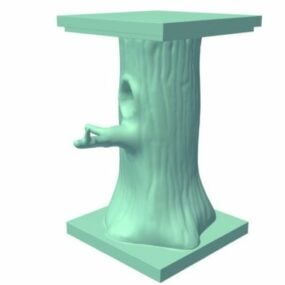 Paparkan model 3d Pedestal Tree Log