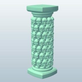 Tampilan Model Tengkorak Pedestal 3d