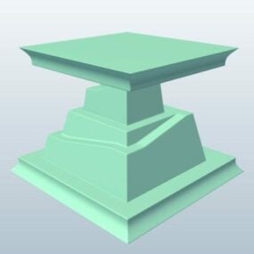 Tampilan Pedestal Ziggurat Shaped model 3d