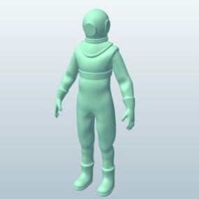 Model 3D postaci kombinezonu nurka