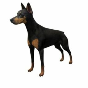 Modelo 3D do cão Doberman