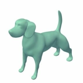 Köpek hayvan Lowpoly 3d modeli