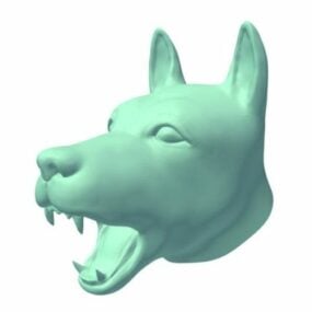 Modello 3d di scultura di cane che abbaia