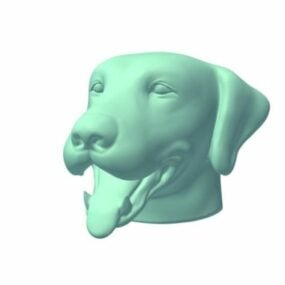 Escultura de cabeça de cachorro Modelo 3D
