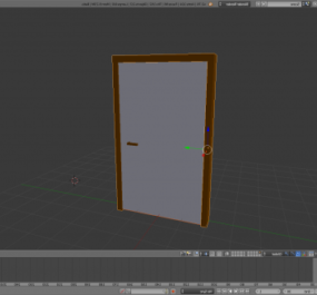 部屋のドアのアニメーション 3D モデル