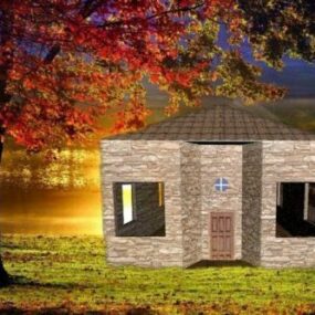 Простий лісовий будинок 3d модель