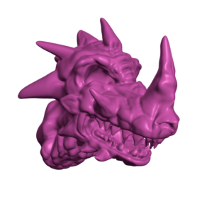 Tête de dragon Lowpoly Sculpture modèle 3D