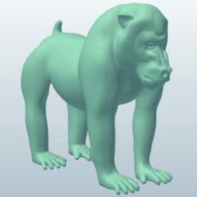 Drill Monkey Animal 3d-modell