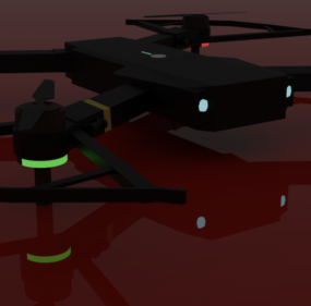 3д модель дрона со светодиодом