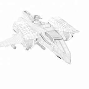 Grey Spaceship Lowpoly 3d model