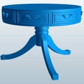 Rundt trommebord af træ 3d-model