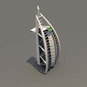 Dubai Tower Hotel Building 3d-modell