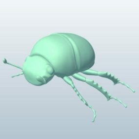 Lowpoly Modello 3d dello scarabeo stercorario