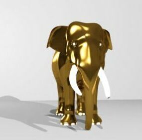 स्वर्ण हाथी 3डी मॉडल