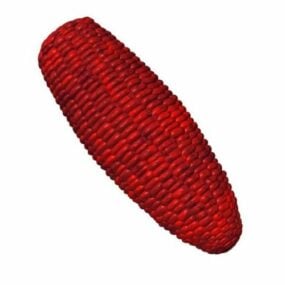 نموذج أذن الذرة الحمراء ثلاثي الأبعاد
