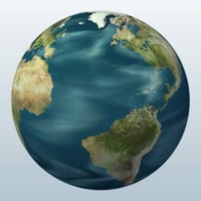 Earth With Map Terrain 3d model