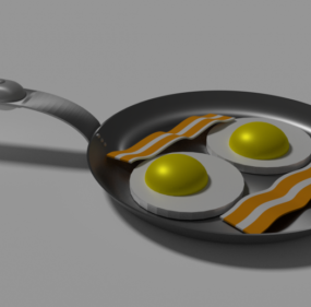 Telur Dengan Model 3d Makanan Bacon