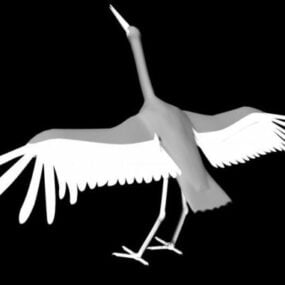 Lowpoly Egret Bird 3d model