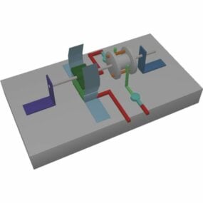 Modelo 3D do conector de tubo de 3 vias