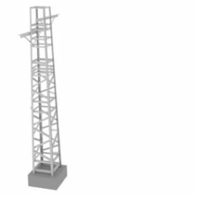 Modelo 3d da torre de poste de metal elétrico