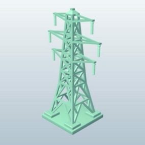 Modelo 3d do edifício da torre de transmissão de eletricidade