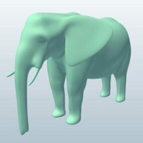 Elefant Lowpoly Tierisches 3D-Modell