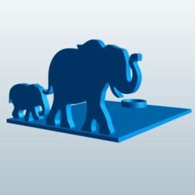 3д модель слонихи-матери и сына